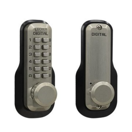 LOCKEY Mechanical Keyless Digital Combination Deadlocking Spring Latch Lock Single Combination Satin Nickel M230-SN